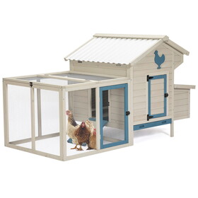Weatherproof outdoor chicken coop with waterproof PVC roof. Outdoor chicken coop with removable bottom for easy cleaning.Large space Coop suitable for 5-7 chickens. W142777680