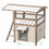 Feral Cat House Outdoor Indoor Kitty Houses with Durable PVC Roof, Escape Door,Curtain and Stair,2 Story Design Perfect for Multi Cats W142791683