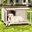 Outdoor fir wood dog house with an open roof ideal for small to medium dogs. Dog house with large terrace with clear roof.Weatherproof asphalt roof and treated wood. W142794634