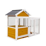 Large outdoor chicken coop Wooden chicken coop, duck coop with nest box, bird cage, rabbit cage - waterproof PVC board ( yellow brown gradient 80 