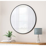 Wall Mirror 36 inch Black Circular Mirror Metal Framed Mirror Round Vanity Mirror Dressing Mirror, for Bathroom, Living Room, Bedroom Wall Decor W1435127088