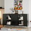 W1435133310 Black+MDF+glass+Lacquered+Adjustable Shelves+American Traditional