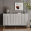 Modern Gray Lacquered 4 Door Wooden Cabinet Sideboard Buffet Server Cabinet Storage Cabinet, for Living Room, Entryway, Hallway, Office, Kitchen and Dining Room W1435133312