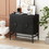 31.50" Modern 2 Door Wooden Storage Cabinet Accent Cabinet with Metal Leg Featuring Two-tier Storage, for Living Room, Entryway and Dining Room, Painted in Black W143570511