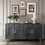 W1435P191611 Distressed Black+Engineered Wood+Lacquered+Adjustable Shelves