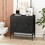 31.50" Modern 2 Door Wooden Storage Cabinet Accent Cabinet with Metal Leg Featuring Two-tier Storage, for Living Room, Entryway and Dining Room, Painted in Black W1435P206312