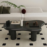 47 inch Black Cloud Shaped Coffee Table for Living Room