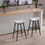 Counter Height Bar Stool Set of 2 for Dining Room Kitchen Counter Island,Linen fabric Upholstered Breakfast Stools with Footrest,Beige Gray+Pale Blue W1439125932