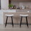 Bar Stools Set of 2 Armless Counter Low Bar Stools without Back Linen fabric Breakfast Stools with Metal Leg and Footrest,Beige Gray+Pale Blue W1439125940