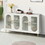 TV Stand for 65+ inch TV, Wood TV Stand with Storage Cabinet & Adjustable Shelves, Media TV Console for Living Room Bedroom(White) W1445132031