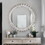 W1445P171995 Antique White+Gray+Mirror+Oval or Circle+Framed+Living Room