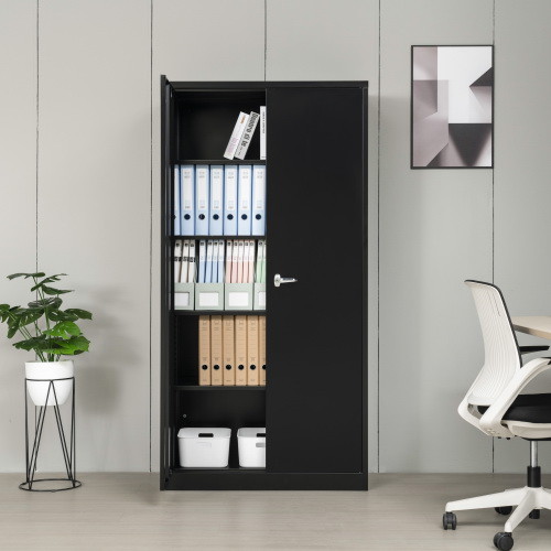 Metal Storage Cabinet,Steel Storage Cabinet with 2 Doors and 4