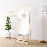 Wall-Mounted Alloy Frame Full Length Mirror, Golden W151064129