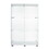 Two Door Glass Cabinet Glass Display Cabinet with 3 Shelves, White W151084143