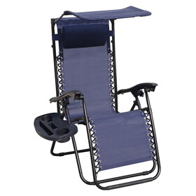 Lounge Chair Adjustable Recliner w/Pillow Outdoor Camp Chair for Poolside Backyard Beach, Support 300lbs W1511114977