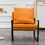 PU Leather Accent Arm Chair Mid Century Upholstered Armchair with Metal Frame Extra-Thick Padded Backrest and Seat Cushion Sofa Chairs ( orange PU Leather + Metal Frame + Foam)SF-008 W1512135167