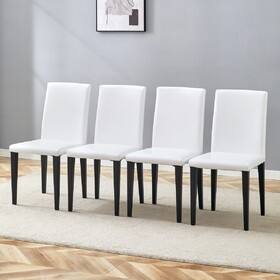 Four White PU dining chairs, simple and versatile, comfortable and accompanied. The exquisite and multifunctional dining chair has opened up a comfortable new experience. (4-piece set)W1151P263107