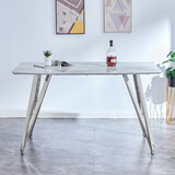 Bar table.Dining Table.Spacious MDF Top Dining Table with plating Legs - Perfect for Bars and Gatherings at Home F-1319H-16296