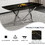 Large modern minimalist rectangular dining table with 0.39"imitation marble black tabletop and silver metal legs, suitable for kitchens, living rooms, conference rooms, and banquet halls 1538