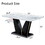 Modern minimalist rectangular dining table, 0.4 inch thick, white imitation marble pattern tabletop, black MDF table legs. Suitable for kitchens, restaurants, and living rooms63" x 35.4" x 30" F-DV