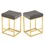 Grey PU Upholstered Counter & Bar Stool with Footrest, PU leather (Set of 2) W1516P147801