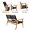 Patio Furniture Chair Black Rope Furniture Chairs 2 Seat Chair,Outdoor Conversation Sectional for Backyard Poolside, Garden W1516P156878
