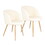 Adjust Legs Upholstered teddy faux fur dining armrest chair set of 2 (Off White) W1516P162763