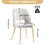 Off White Faux Fur Dining Chairs with Metal Legs and Hollow Back Upholstered Dining Chairs Set of 2 W1516P170794