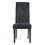 Dark Grey Linen Upholstered Dining Chair High Back, Armless Accent Chair with Wood Legs, Set of 2