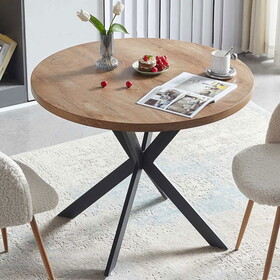 Easy-Assembly Round Dining Table,Coffee Table for Cafe/Bar Kitchen Dining Office W1516S00006