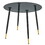 Glass Round Grey Tables Glass Table Top and Metal Legs for Small Space,Dining Room, Home, Office, Kitchen