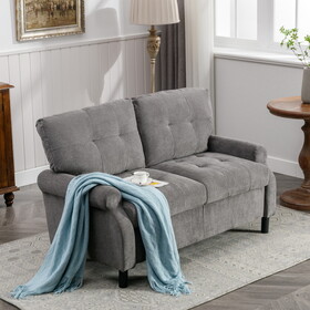 Vanbow.Modern double sofa wooden bedroom, living room, gray