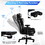 Big and Tall Office Chair, Back Support Office Chair, Glossy PU Leather Executive Office Chair, Reclining Office Chair, Office Chair with Retractable Footrest and Liftable Padded Armrest