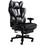 Big and Tall Office Chair, Back Support Office Chair, Glossy PU Leather Executive Office Chair, Reclining Office Chair, Office Chair with Retractable Footrest and Liftable Padded Armrest