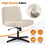 Office Chair Armless Desk Chair No Wheels, Fabric Padded Wide Seat Home Office Chairs, 115&#176; Rocking Mid Back Cute Computer Chair for Bedroom, Vanity, Makeup,Beige