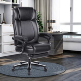 Office Chair with Footrest 400lb Big and Tall Computer Gaming Chair Ergonomic Executive High Back Reclining Leather Desk Chair with Adjustable Lumbar Support and Heavy Duty Metal Base W1521P199095