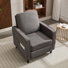 Mid-Century Accent Chair,Modern Linen Fabric Armchair for Living Room,Double side pockets, comfortable and padded reading feature sofa chair, suitable for bedrooms, living rooms, and offices