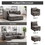 Modular Sectional Sofa, Convertible U Shaped Sofa Couch with Storage, 7 Seat Sleeper Sectional Sofa Set, Flexible Modular Combinations Fabric Couch for Living Room (Grey, 7 Seat Sofa) W1521S00036