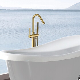 Freestanding Bathtub Faucet with Hand Shower W1533124986