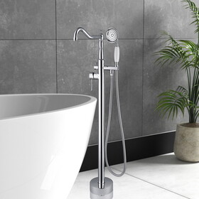 Freestanding Bathtub Faucet with Hand Shower W1533124993