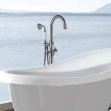 Freestanding Bathtub Faucet with Hand Shower W1533125097