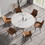 59.05"Modern man-made stone round golden metal dining table-position for 6 people W1535S00007