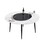59.05"Modern artificial stone round black metal dining table-can accommodate 6 people-31.5"black artificial stone turntable W1535S00016
