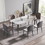 63"Modern artificial stone Pandora white curved metal leg dining table -6 people W1535S00167