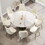 59.05"modern artificial stone round white panel metal iron base dining table-can accommodate 8 people.(Not including chairs) W1535S00262