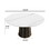 59.05"modern artificial stone round white panel metal iron base dining table-can accommodate 8 people.(Not including chairs) W1535S00262