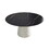 59.05 "black artificial stone round beige plywood PU base dining table-can accommodate 8 people. (Not including chairs. ) W1535S00265