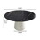 59.05 "black artificial stone round beige plywood PU base dining table-can accommodate 8 people. (Not including chairs. ) W1535S00265