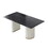 70.84 "artificial stone black panel beige PU plywood legs-can accommodate 6-8 people. W1535S00289