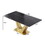 70.84 "modern artificial stone black panel golden V-shaped metal legs-can accommodate 6-8 people. W1535S00310